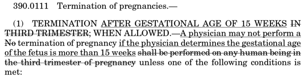 Florida Statute 390.0111(1) as amended by Florida House Bill HB 5.