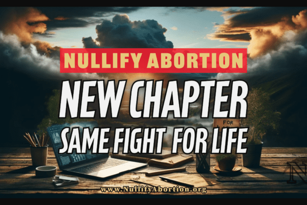 A serene yet determined grassroots movement scene with a laptop, handmade protest signs, Christian iconography, and a sunrise symbolizing hope and new beginnings.